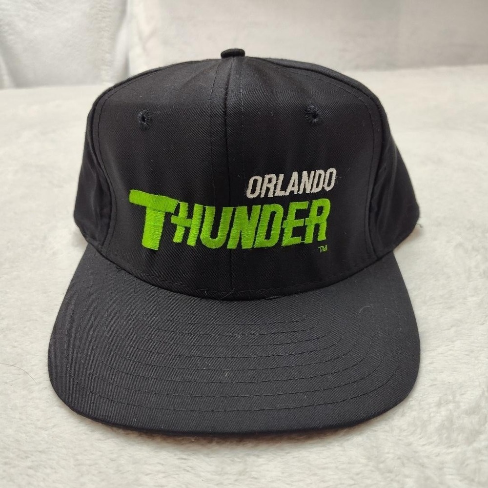 Vintage Orlando Thunder Hat Cap Snap‎ Back Mens One Size Black 90s Football WLAF